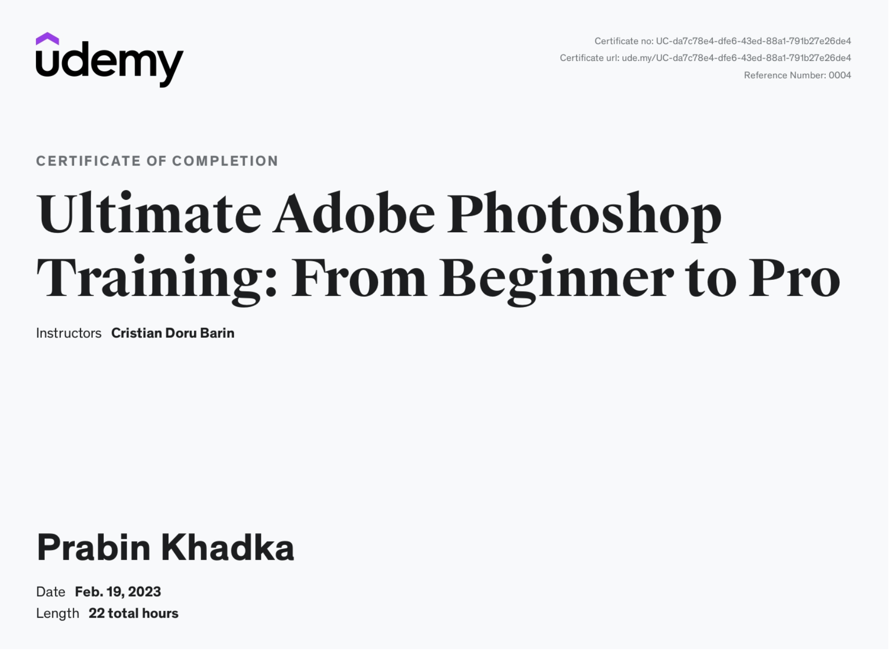 Photoshop Certificate